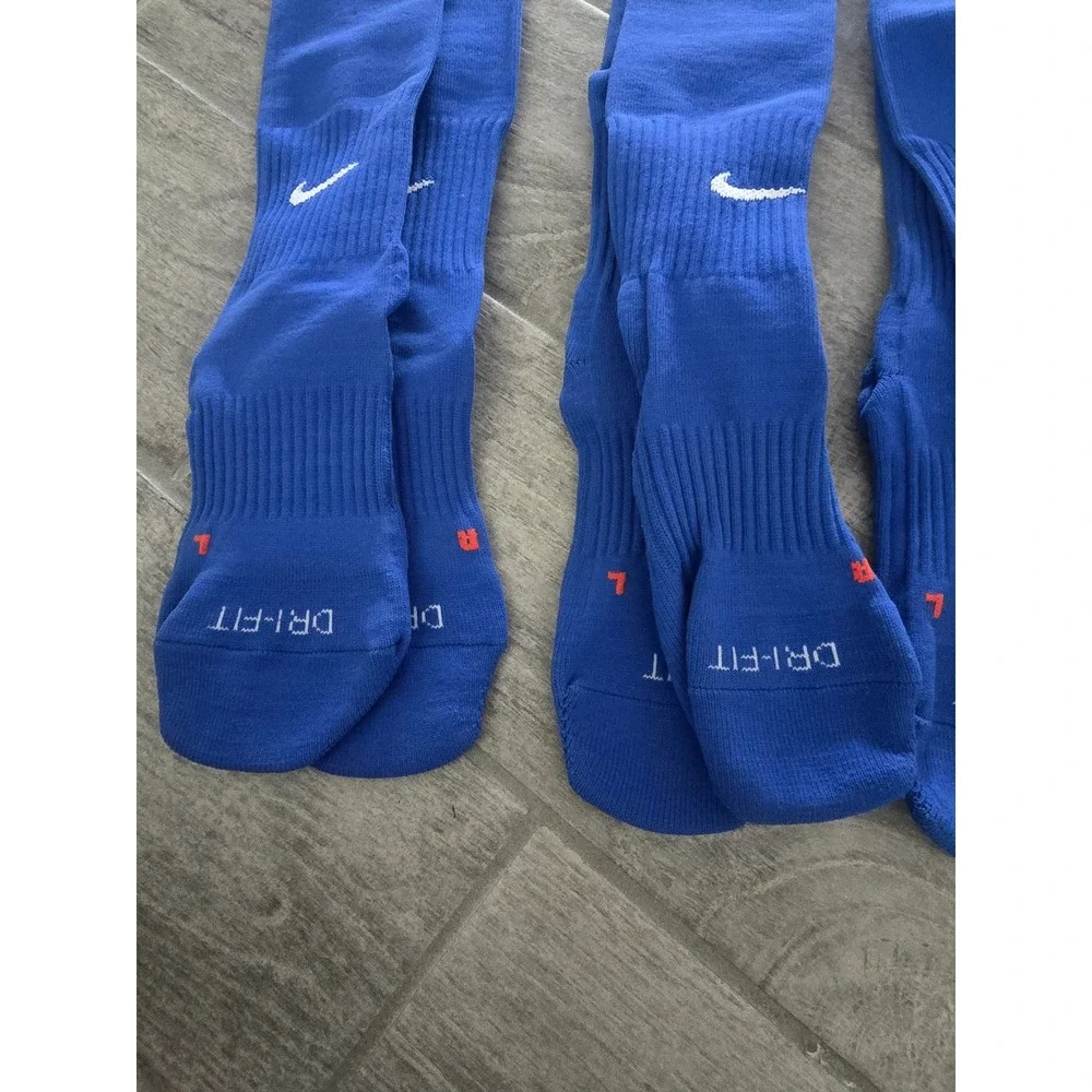 Nike Dri-FIT Athletic Socks 3 Pairs Royal Blue Over The Calf Cushioned Mens